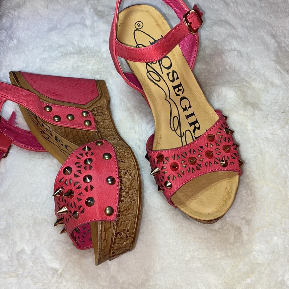 Rose girl platform wedge spiked sandals - Picture 6 of 7
